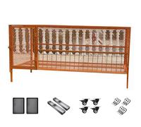 Gallinero grande al aire libre para 10 pollos, conejera, material de acero galvanizado, jaulas de pollo con paletas y ruedas para uso en granja en el patio trasero (tamaño: 100 x 60 x 73 cm, color