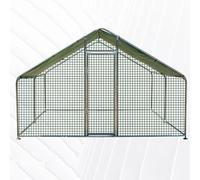 Gallinero Grande para Exteriores, Jaula para Aves de Corral con Estructura de Acero galvanizado, con Valla de Lona para Animales pequeños, Adecuada para Pollos, Patos y Perros (400 * 300 * 200cm)