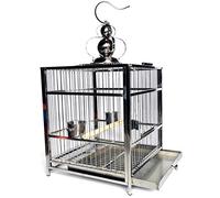 Gallinero Jaula para pájaros de metal de acero inoxidable Tornillos cuadrados resistentes extraíbles para pájaros ornamentales Suministros para mascotas Cuidado de aves de corral (Plata 36 * 36 * 42 c