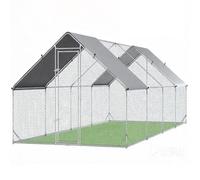 Gallinero Metálico Grande，Estructura De Acero Galvanizado con Puerta Tejado De Tela Oxford Impermeable Y Protector Solar, Conejos Y Otros Animales Pequeños(2x3x2m)