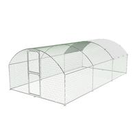 Gallinero metálico Resistente. Gallinero Exterior con Techo abovedado, Puertas Dobles seguras y Resistentes a los Rayos UV. Tamaño: 9,8' de Ancho x 19,7' de Largo x 6,6' de Alto