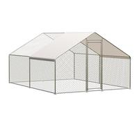 Gallinero Metálico Transitable: Robusta Jaula para Aves con Cubierta Impermeable y Resistente a Los Rayos UV, Aviario Exterior para Gallinas, Patos y Conejos: Ideal para Jardín, Patio y Granja.