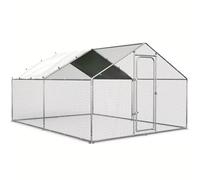 Gallinero para Exterior Grande, In Acciaio Zincato con Tetto Parasole E Porta per Gabbia para Gallinas,Conejos Y Otros Animales Pequeños(4x3x2m)