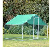 Gallinero para Exterior, in Acciaio Zincato con Tetto Parasole E Porta per Gabbia per Piccoli Animali E Uccelli(4x3x2m)