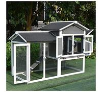 Gallinero para Exteriores, conejera de Madera para Aves de Corral, con Caja Nido, Bandeja de fácil Limpieza, área de Carrera y Techo Impermeable (B 168x75x103cm)