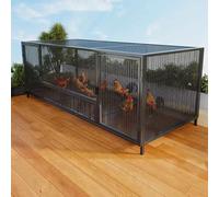 Gallinero para Exteriores, Gallinero Metálico para Jardín con Puerta con Cerradura Y Corral para 6 A 8 Gallinas; Fácil Montaje. Jaula para Aves De Corral, Patos Y Conejos. Black 150x58x62cm