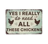 Gallinero Sí, Realmente Necesito Todas Estas Gallinas Letrero De Estaño Letrero De Metal Decorativos Carteles Para Bar Dormitorio Cocina 20X30cm