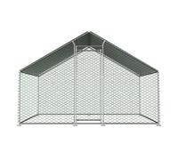 Gallinero XXL 3 x 2 x 2 m con techo impermeable, gallinero galvanizado para gallinas, conejos, conejos, patos - resistente a los rayos UV, cercado de metal estable para el jardín
