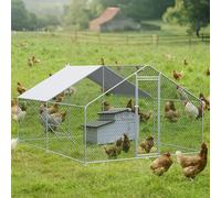 Gallinero XXL 3 x 4 x 2 m | Dosel, hasta 10 pollos, pajarera de metal, recinto exterior para pollos, conejos y animales pequeños