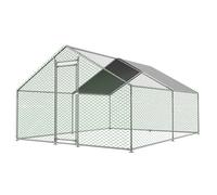 Gallinero XXL 3 x 4 x 2 m - Gallinero grande de acero galvanizado con techo de polietileno impermeable y cerradura de seguridad, para pollos, conejos, conejos, patos y animales pequeños