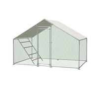 Gallinero XXL de 3 x 2 x 2 m de acero galvanizado de 1 mm, techo de polietileno impermeable con cerradura de seguridad, incluye escalera, resistente al invierno para gallinas, conejos, conejos, patos