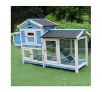 Gallineros para Exteriores Jaula para Conejos Impermeable de Dos Capas de Madera para jardín, Granja de Pollos, Suministros para Mascotas, Cuidado de Aves de Corral (Azul 120 * 43 * 86,5 cm)