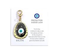 Gallkeat Llavero de mal de ojo, amuleto turco con 1 tarjeta de buena suerte, dije de mal de ojo, colgante decorativo para bolsos de mujer, regalos de cumpleaños de Navidad para familiares, amigos