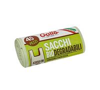 Gallo, 45 Bolsas biodegradables y Resistentes, Cierre con Asas, 43 x 50 cm, 12 litros