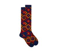 Gallo Calcetines largos hombre algodón azul fantasía rombos concéntricos