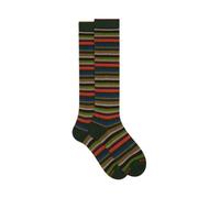 Gallo Calcetines largos hombre algodón y cachemira verde rayas multicolor micro