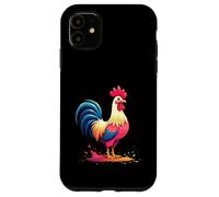 Gallo Colorido de pie en Estilo Dibujo Animado Carcasa para iPhone 11