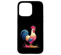 Gallo Colorido de pie en Estilo Dibujo Animado Carcasa para iPhone 15 Pro MAX