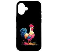 Gallo Colorido de pie en Estilo Dibujo Animado Carcasa para iPhone 16