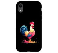 Gallo Colorido de pie en Estilo Dibujo Animado Carcasa para iPhone XR