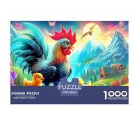 Gallo Colorido Rompecabezas para Adultos Desafío Imposible con Alma De Obra De Arte - El Regalo Navideño por Excelencia para Adultos Y Niños Desde 14 Años 38x26cm/1000pcs