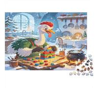 Gallo de Cocina Puzzle de 1000 Piezas Papel para Adultos Escena de Cuento de Invierno Juego de Puzzle para Familia Regalo Relajante 52x38cm/1000pcs