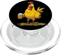 Gallo de Dibujos Animados con Cerveza para los Amantes del Pollo del Partido PopSockets PopGrip para MagSafe