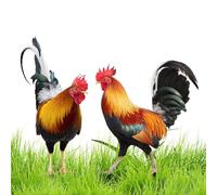 Gallo de Metal Yard Arts - 160 g, 25 cm, y Juego con 2 estacas de Colores. Primavera al Aire Libre, Decoraciones para Patio Trasero, terraza, de césped | Formas vivas, paisajes Brillantes