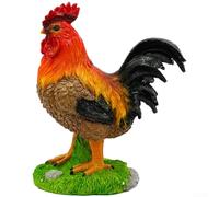 Gallo de resina de jardín al aire libre para escultura para decoración de patio de granja con posición realista de la cabeza y arco trasero