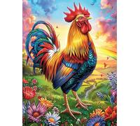 Gallo en un Cielo de Amanecer Colorido Puzzle 500 Piezas Cartón con Papel Toda La Familia Animales y Plantas Tiempo Libre En Casa Más Vendido Regalo Original 500 PCS