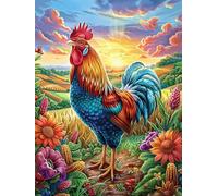 Gallo en un jardín florecido Puzzle 1000 Piezas Papel Mayores Sueño Mágico de Ciencia Ficción Terapia Ocupacional para Relajarse Entretenimiento Sin Pantalla Más Vendido Regalo Origi