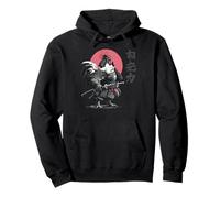 Gallo Guerrero con Katana Japonesa Rojo Sun Art Sudadera con Capucha