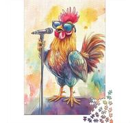 Gallo Moderno Estilo Pop Art Puzzle de 1000 Piezas Papel para Adultos Escena de Canto Puzzle para Toda la Familia Relajación Foco Decoración Regalo 70x50cm/1000pcs