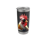 Gallo Pollo Papa Padre Gallinero Granjero Gallinas Vaso térmico de acero inoxidable de doble pared