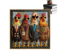 Gallo Puzzle,con Gafas de Sol Decoración Hogar | Puzzle de Animales 1000 Piezas - para Adultos y Amantes del Arte Decoración para Salon Dormitorio Oficio Bar