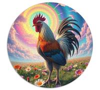 Gallo Rompecabezas Redondo 1000p Adultos-Niños animaless Das Tier Wild animaless Beast Circular Puzzle Niños: Familia Juego Impossible Habilidad Familiar 1000pcs (67.5x67.5cm)