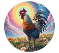 Gallo Rompecabezas Redondo 1000p Adultos-Niños animaless Das Tier Wild animaless Beast Circular Puzzle Niños: 3D Cartón Juego Familiar Impossible Regalos 1000pcs (67.5x67.5cm)