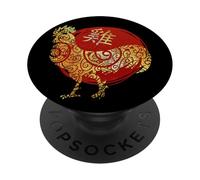 Gallo Signo Estrella del horóscopo Zodiaco Chino PopSockets PopGrip Adhesivo