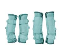 Gallopoff Juego de 4 Botas para Caballos, Transpirables, cómodas, de Malla, reducen el pisoteo, el estrés de la pezuña y la Fatiga de Las piernas, Poni Azul Cielo