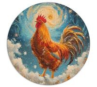 Gallos - Puzzle de 1000 piezas, fantasía, redondo, rompecabezas, juego de inteligencia, decoración de pared, para actividades familiares, estimulantes, 1000 unidades (67,5 x 67,5 cm)