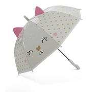 GALLOTTI Paraguas automático para bebé con orejas, paraguas infantil de 66 cm de largo, paraguas de lluvia para niñas Bianco