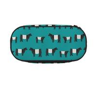 Galloway - Estuche para lápices con estampado de vaca, elegante, para estudiantes, bolígrafos, maquillaje, artículos de aseo personal, fácil acceso, Black, Talla única, Organizador de bolsas