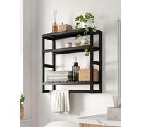 Galood Estante de baño para Almacenamiento sobre el Inodoro, montado en la Pared, 3 Niveles, Organizador de Estante de Esquina de bambú, toallero, Armario de Papel higiénico con Barra para Colgar,