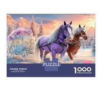 Galop del Caballo Rojo 1000 Piezas Rompecabezas Divertidos DecoracióN Familiar Caballo en Snowy Meadow Jigsaw Juegos Educativos para Familiares Y Amigos 70x50cm/1000pcs