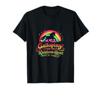 Galopando en el Rainbow Hour Unicorn Wrangler Camiseta
