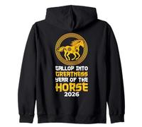 Galope en la grandeza Año del Caballo 2026 Chino Sudadera con Capucha