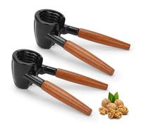 GALOZZOIT 2 PCS Cascanueces,Máquina Partir Almendras,Partidor de Almendras,Multifuncional Cascanueces con Mango de Madera para Nueces Avellanas Almendras Champán