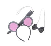 GALPADA 1 Establecimiento De Orejas Del Mouse Banda Para El Cabello Set Dadem Y Tail Bowtie Accesorios De Disfraces Dademita De Animales Para La Fiesta De Cosplay De Halloween