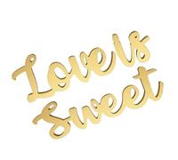 GALPADA 1 Juego de Cartel Decorativo Love Is Sweet para Mesa de Boda, Letras Grandes de Madera Color Dorado, Decoración para Recepción y Aniversario, Adecuado para Fiesta y Despedida