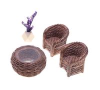 GALPADA 1 Juego Muebles de Rattan Miniatura para Casa de Muñecas Sillas Vintage Accesorios para Jardín de Hadas Muebles Realistas para Decoración